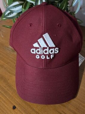 adidas Golf Maroon Hat with White Logo